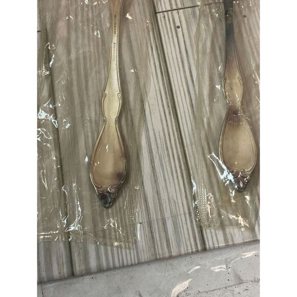 Rogers Oneida Old South II Stainless Steel Serving Spoon Fork Silverplate 2pc - Picture 7 of 12